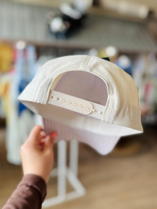 Amen Embroidered Gingham Trucker Hat