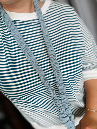 Breakaway Scrunchie lanyard in in Baby Blue Jean