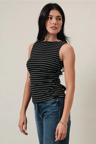 Angela Striped Boat Neck Tank Top