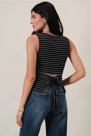 Angela Striped Boat Neck Tank Top