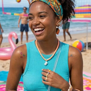 Beaded Nautical Necklace – Shell Pendant Beach Jewelry