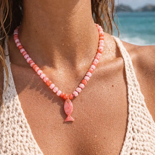 Beaded Nautical Necklace – Shell Pendant Beach Jewelry