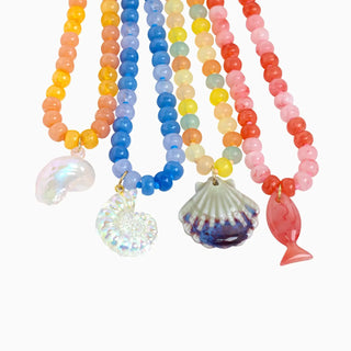 Beaded Nautical Necklace – Shell Pendant Beach Jewelry