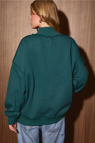 Blessed Graphic Mock Neck Oversized Sweatshirt