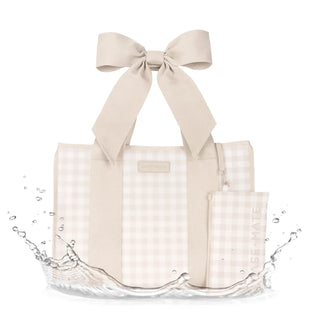 Case-Mate Latte Gingham Bow Jelly Tote Bag