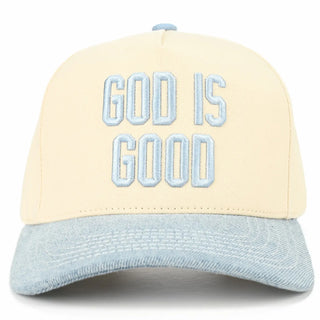 C.C Embroidered God Is Good Two Tone Trucker Hat – Snap Back Baseball Cap