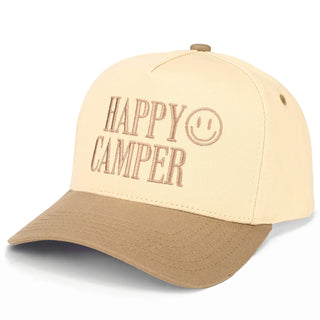 C.C Embroidered Happy Camper Two Tone Trucker Hat