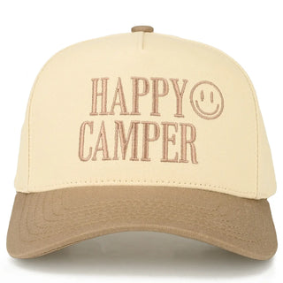 C.C Embroidered Happy Camper Two Tone Trucker Hat