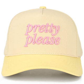 C.C Embroidered Pretty Please Two Tone Trucker Hat