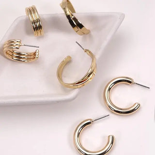 Multi Classic Hoop Trio Earrings Set