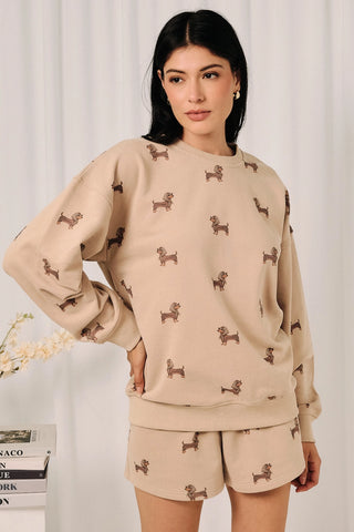 Classy Dachshund Sweatshirt Short Set