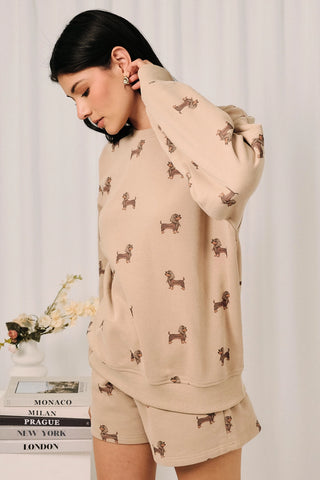 Classy Dachshund Sweatshirt Short Set