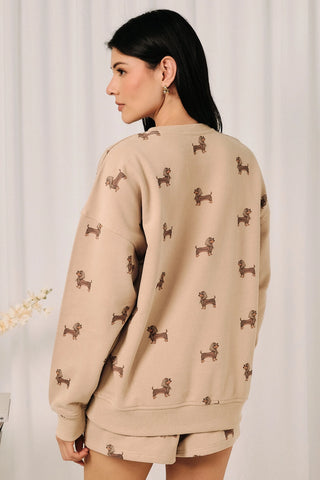 Classy Dachshund Sweatshirt Short Set