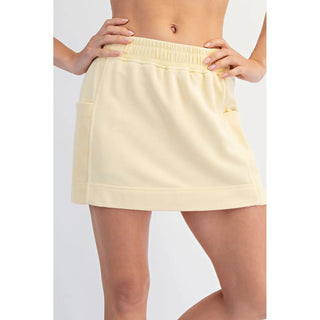 Demi Mineral Washed Side Pocket Casual Skort