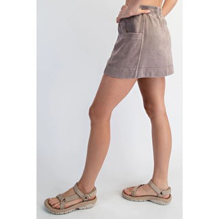 Demi Mineral Washed Side Pocket Casual Skort