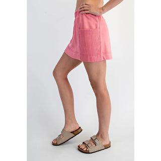Demi Mineral Washed Side Pocket Casual Skort