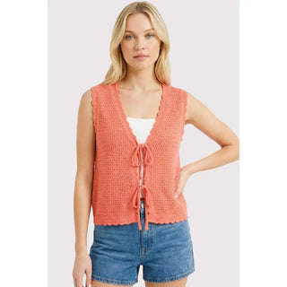 Double Tie Crochet Sweater Vest