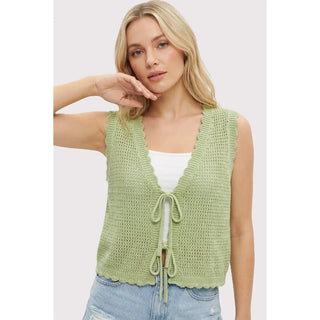 Double Tie Crochet Sweater Vest