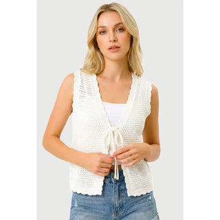 Double Tie Crochet Sweater Vest