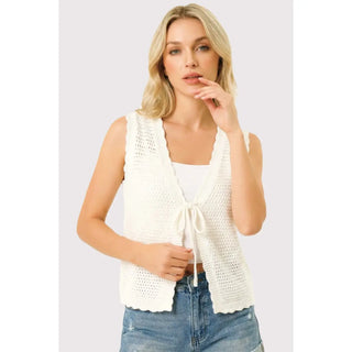 Double Tie Crochet Sweater Vest