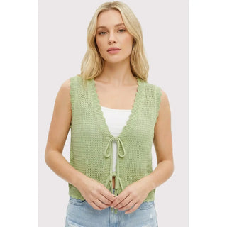 Double Tie Crochet Sweater Vest