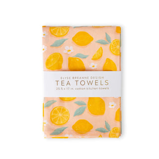 Elyse Breanne Design tea towel in Painted Lemons pattern — 100% cotton, 25.5x17"