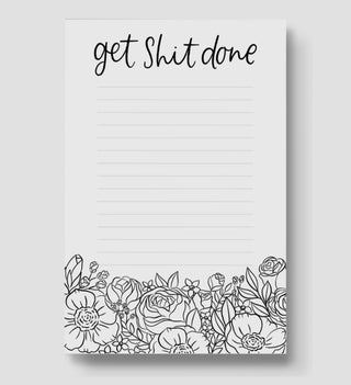 Elyse Breanne Design XL sticky notes with Get Shit Done motivational text, 3M Post-it adhesive, 50 full-color sheets on premium paper
