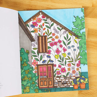 Travel and scenic landscape coloring page from The Good Life adult coloring book