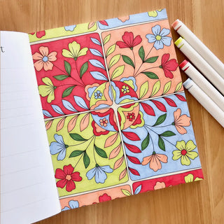 Nature and scenic view coloring pages from The Good Life book with double-sided paper