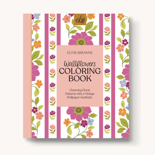 Wallflowers adult coloring book by Elyse Breanne Designs featuring hand-drawn floral patterns