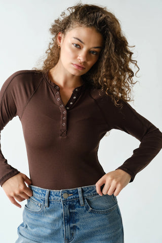 Essential Micro-Ribbed Henley Top