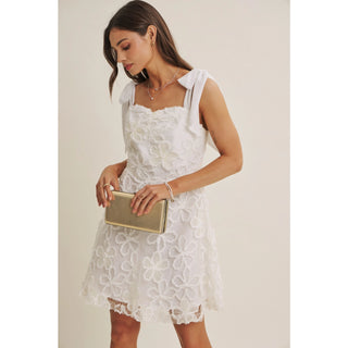 Evening Floral Embroidery Mini Dress