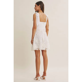 Evening Floral Embroidery Mini Dress
