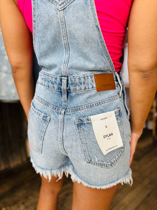 HIDDEN Camden Fray Hem Denim Short Overalls