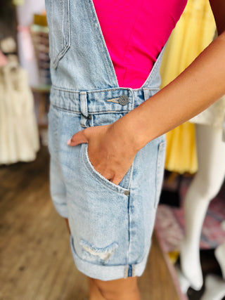 HIDDEN Reese Denim Short Overalls
