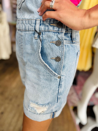 HIDDEN Reese Denim Short Overalls