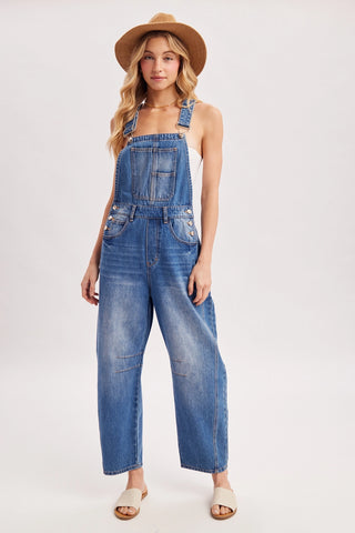 Jolie Denim Barrel Overalls