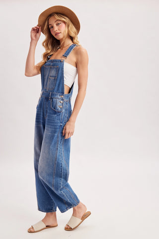 Jolie Denim Barrel Overalls