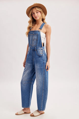 Jolie Denim Barrel Overalls