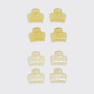 Kitsch Mini Jelly Cloud Clips 8pc Set – Pearlized Cream & Butter Yellow