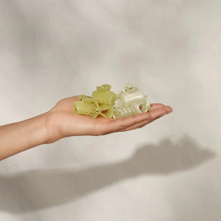 Kitsch Mini Jelly Cloud Clips 8pc Set – Pearlized Cream & Butter Yellow