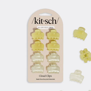 Kitsch Mini Jelly Cloud Clips 8pc Set – Pearlized Cream & Butter Yellow