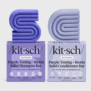 Kitsch Purple Toning Shampoo & Conditioner Bar Combo For Color-Treated & Grey Hair