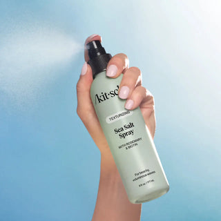 Kitsch Texturizing Sea Salt Spray creating natural waves - cruelty-free hair styling spray