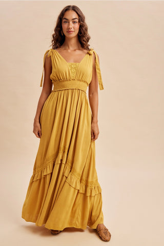 Lace Inset Tank Maxi Dress
