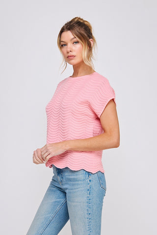 Maeve Scallop Pattern Knit Top