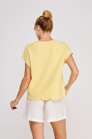 Maeve Scallop Pattern Knit Top