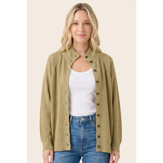 Mock Neck Button Down Sweater Cardigan