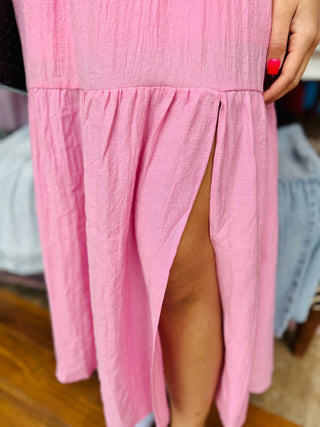 Molly Smocked Tank Tiered Midi Dress