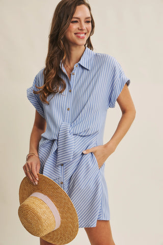 Nikki Twist Waist Shirt Dress